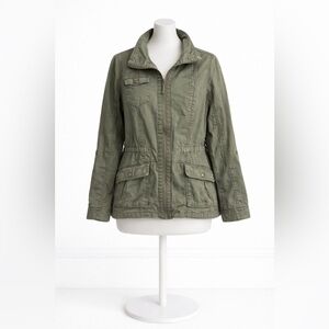 Ashley by 26 Intl Green Utility Jacket L Military Anorak Cargo Pockets Youth